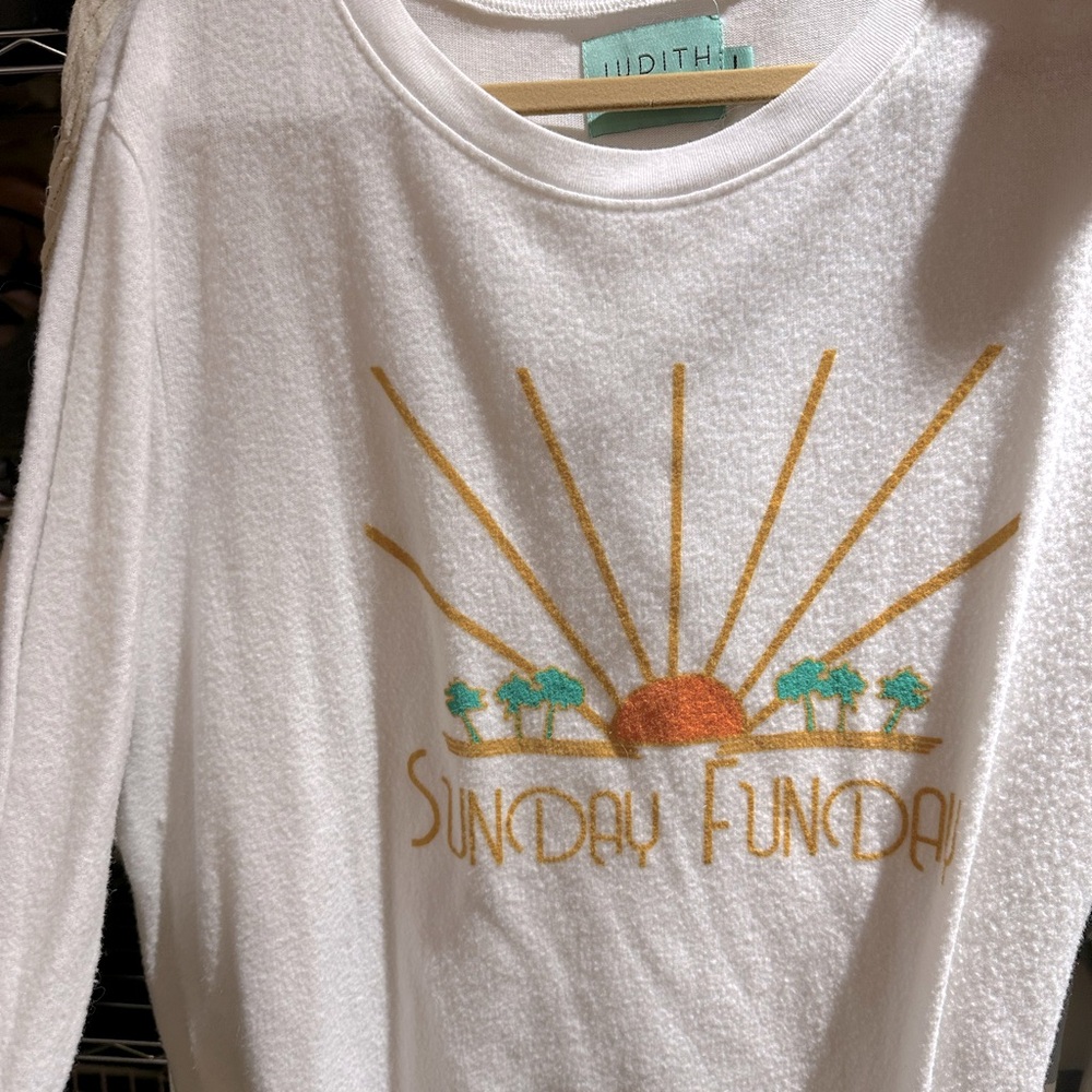 Comfy Judith March “Sunday funday” top. Super cozy and not bulky.  size large